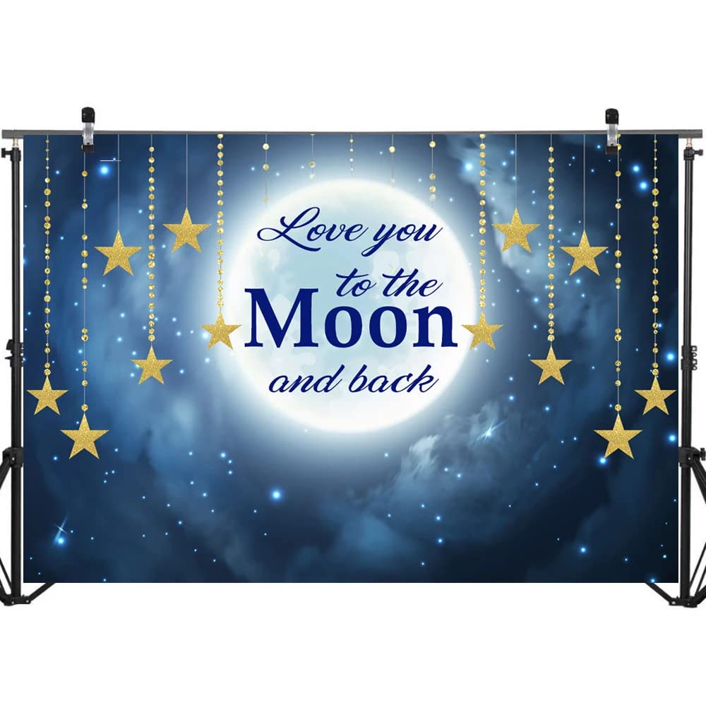 Love You to The Moon and Back Backdrop Baby Shower Newborn Twinkle Twinkle Little Star Backdrops Birthday Background 7x5 ft
