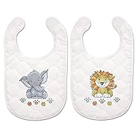 Design Works Crafts Janlynn Stamped for Cross Stitch Baby Bib Kit, in The Jungle