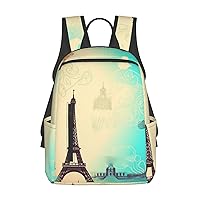 Laptop Backpack 14.7 Inch with Compartment Paris Pattern Laptop Bag Lightweight Casual Daypack for Travel