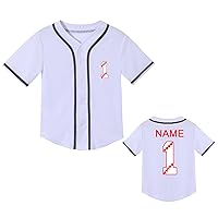 Baby Baseball Jersey 1 Year Old Birthday Party Shirt Short Sleeve Button Tee 1st Infant Toddler T Shirt Gift