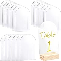 Juexica 20 Packs 4 x 6 Inch Clear Arch Acrylic Sign DIY Round Top Acrylic Sheet Arched Acrylic Blanks Arch Table Numbers Modern Wedding Signs Events Parties Centerpieces Decor for Bar List Menu Sign