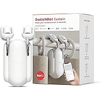 SwitchBot Curtain Smart Electric Motor - Wireless App Automate Timer Control, Add SwitchBot Hub to Make it Compatible with Alexa, Google Home, IFTTT (Rod2.0 Version, White)