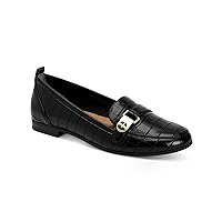 Giani Bernini Womens AXTONN Patent Slip On Loafers Black 6 Medium (B,M)
