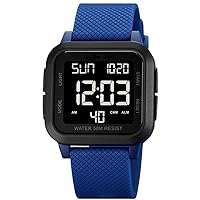 Simple Men Square Digital Watches Outdoor Sport Watches Alarm Clock Waterproof LED Digital Watch