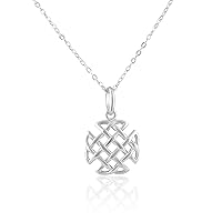 Sterling Silver Womens Irish Celtic Atrium Knot Amulet Necklace for Girls