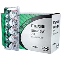 100 pcs Maxell SR621SW SR60 SG1 364 Silver Oxide Watch Battery