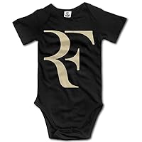 Roger Federer Logo Black Cute Short Sleeves Variety Baby Onesies Bodysuit for Little Kids Size 12 Months