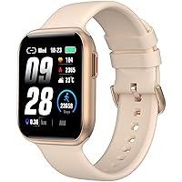 BRIBEJAT Smart Watch for Women (Dial/Answer Call) 1.75'' 2.5D HD Screen Fitness Tracker Pedometer/SpO2/Real-time Heart Rate/Sleep Monitor Compatible with Samsung iPhone Android Phone, Rose Gold