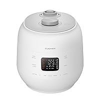 CRS-FWK0640WUS | Dual Heating Pressure Rice Cooker 6 Cup (Uncooked) | High/Non-Pressure | Triple Power Packing | Easy Open Handle | Stainless Cover | Auto Steam Clean | White