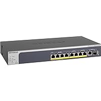 NETGEAR 10-Port PoE 10G Multi-Gigabit Smart Switch (MS510TXPP) - Managed, with 8 x PoE+ @ 180W, 1 x 10G, 1 x 10G SFP+, Desktop or Rackmount, and Limited Lifetime Protection