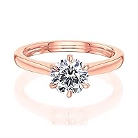 Kobelli 1 Carat IGI Round Lab-Grown Diamond 6-Prong Ring