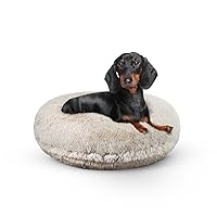 Bessie and Barnie Bagel Donut Dog Bed - Extra Plush Faux Fur - Circle/Donut Dog Bed - Waterproof Lining and Removable Washable Cover - Calming Dog Bed - Multiple Sizes & Colors Available