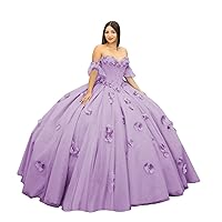Off The Shoulder Tulle Quinceanera Dresses for Women Puffy Sweet 16 Dresses Lace Beaded Princess Birthday Gowns