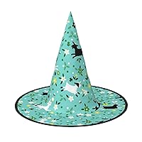 Mqgmzgoat Frolic Print Enchantingly Halloween Witch Hat Cute Foldable Pointed Novelty Witch Hat Kids Adults