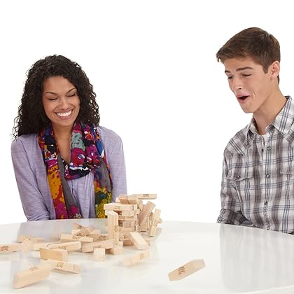 Hasbro Jenga Classic Game with Genuine Hardwood Blocks,Stacking Tower Game for 1 or More Players,Kids Ages 6 and Up