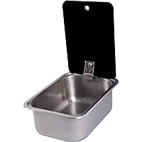 Boat Caravan Stainless Steel Sink with Tempered Glass Lid 380280136mm GR-566B