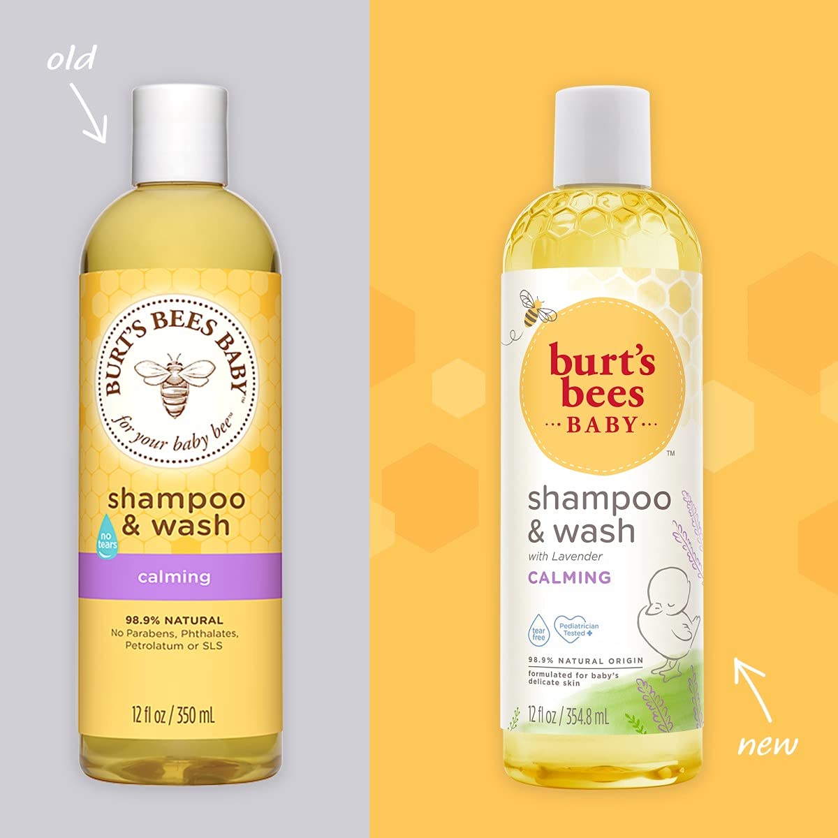 Burt's Bees Baby Lavender Shampoo & Wash Set, Tear Free Non Irritating Soap, Gentle Plant Based Formula, Pediatrician Tested, Calming - 12 oz (Pack of 3)
