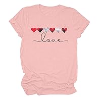 Plus Size Tops for Women Spring Women Casual Letters Print Shirt O-Neck Short Sleeve Tee Tops Tunic Stripes Te