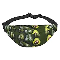 Avocado Fruit Adjustable Belt Hip Bum Bag Fashion Water Resistant Hiking Waist Bag for Traveling Casual Running Hiking Cycling