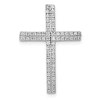 14k White Gold Diamond Religious Faith Cross Pendant Necklace Without Chain Measures 24x16mm Wide Jewelry for Women