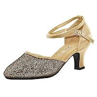 Women's Platform Heeled Sandal Latin Dance Shoes Women Modern High Heel Satin Soft Sole Dance Shoes