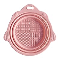 Makeup Brush Cleaning Mat Foldable Silicone Scrubber Bowl for Makeup Brush, Makeup Sponge, Powder Puff