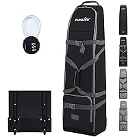 Golf Travel Bag With Wheels And Combination Lock - Tough 900D Polyester Oxford Fabric, Resilient Zipper, Universal Size