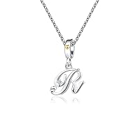 KunBead Jewelry Birthday Letter Initial Necklace Heart Love Crystal Alphabet Personalised Name Necklace for Women Girls