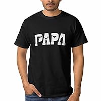 Funny Papa Hunting Men's Graphic T-Shirt Short Sleeve Crew Neck Tee Comfortable Top for Running Gym