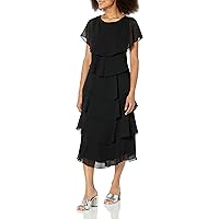 S.L. Fashions Women's Pebble Tier Dress (Petite and Regular Sizes)