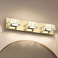 JUSHENG Crystal Vanity Light Dimmable 3-Lights Bathroom Lighting Fixtures 22