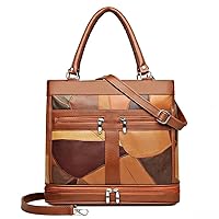 Leather Handbag for Women Tote Shoulder Purse Multi-pockets Crossbody Bag Large Capacity Top Handle Satchel for Travel