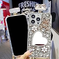 Compatible with iPhone 7 Plus/iPhone 8 Plus 5.5'' Jewelly Diamond Phone Case with Long Crossbody Leather Lanyard,Shocproof Silicone Women Style Cover (A)