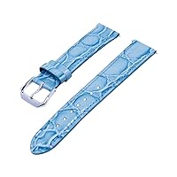 Gorgeous 18MM Blue Stitched Croco Grain Genuine Leather Band