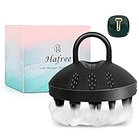 Scalp Massager Scalp Scrubber, Silicone Shampoo Brush for Wet Dry Curly Hair, Hair Brush for All Types of Men Women Kids Dogs Pet, Hairbrushes with Adhesive Hook (Black)
