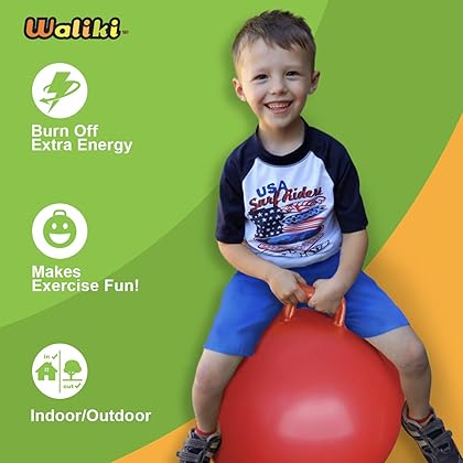 WALIKI Hopper Ball| Hippity Hop | Jumping Hopping Therapy Ball | Relay Races | Red 18” (Ages: 3-6 (18