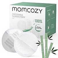 Momcozy Bamboo Fiber Disposable Nursing Pads, 100% Natural Materials and 100% Biodegradable Breast Pads, Breastfeeding Essentials for Moms, 80 Count