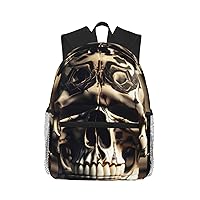 Skull Rock Roll Skeleton Bone Print Backpack For Women Men, Laptop Bookbag,Lightweight Casual Travel Daypack