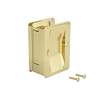 Richelieu Hardware 1700BPSBC Onward Pocket Door Pull, Passage Lock, 3 1/4 in (82 mm), Rectangular, Brass
