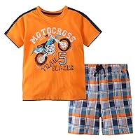 LMYOVE Toddler Boy Short Set Little Boy Clothes Casual CrewNeck Short Sleeve T-Shirt and Short Sets Summer Outfits 2T-7T