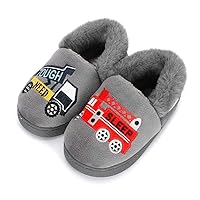 ESTAMICO Girls Cute Slippers with Memory Foam Kids Plush Warm Winter House Shoes