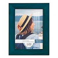 Renditions Gallery 3.5x5 inch Picture Frame Ocean Blue Wood Grain Frame, High-end Modern Style, Made of Solid Wood and High Definition Glass for Wall and Tabletop Photo Display
