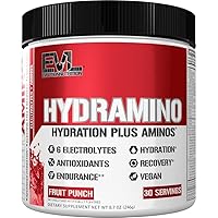 Nutrition HYDRAMINO Complete Hydration Multiplier, All 6 Electrolytes, Vitamin C & B, Fluid Boosting Aminos, Coconut Water, Endurance, Recovery, Antioxidants, 30 Serve, Fruit Punch