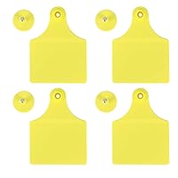 Ear Tag Catte Cow Pig Goat Heep Split Sheep Cattle Breeding Pig Ear Tag 20 Set with Appication Yellow Splitting Pig, Heep, Cow, Hore for Ear Label Livestock Health Supplies (S)