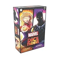USAOPOLY Marvel Dice Throne | 2 Hero Box Featuring Captain Marvel, Black Panther | Standalone Competitive Dice Game | Officially-Licensed Marvel Game | Compatible with The Dice Throne Ecosystem