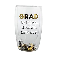 Pavilion - Grad: Believe. Dream. Achieve. - 14 oz Double-Wall Drinkware Cup Glassware College Associates Undergrad Masters Doctorate High School Graduation Gift Present