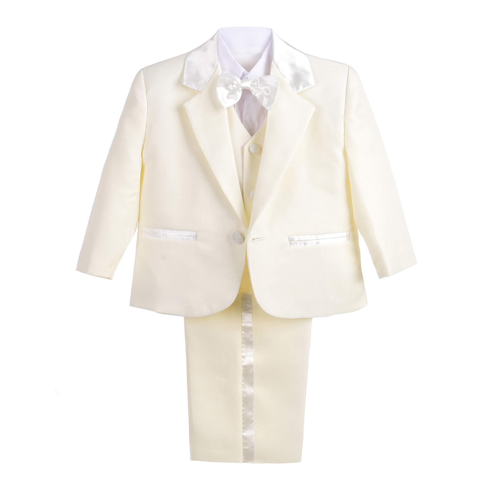 Lito Angels Baby Boys' Formal Tuxedo Suits Wedding Christening Outfits No Tail 5 Piece Set 022