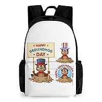 Hapy Groundhog Day 17 Inch Laptop Backpack Large Capacity Daypack Travel Shoulder Bag for Men&Women