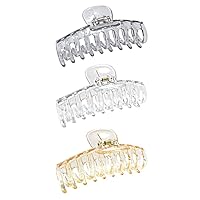 Clear Hair Claw Clips for Women Thick Hair Crystal Resin Large Hair Clips for Women Fine Hair Invisible Transparent Big Jaw Clips Hair Accessories