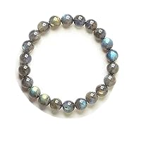 7mm Genuine Natural Labradorite Colorful Light Crystal Round Beads Women Men Bracelet Jewelry AAAA